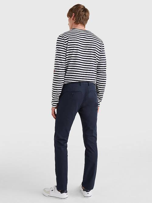 Tommy Hilfiger 1985 Essential Bleecker Slim Fit Chinos Moški Hlače Modra | TH385OBM