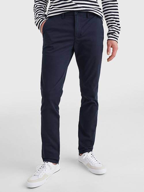 Tommy Hilfiger 1985 Essential Bleecker Slim Fit Chinos Moški Hlače Modra | TH385OBM