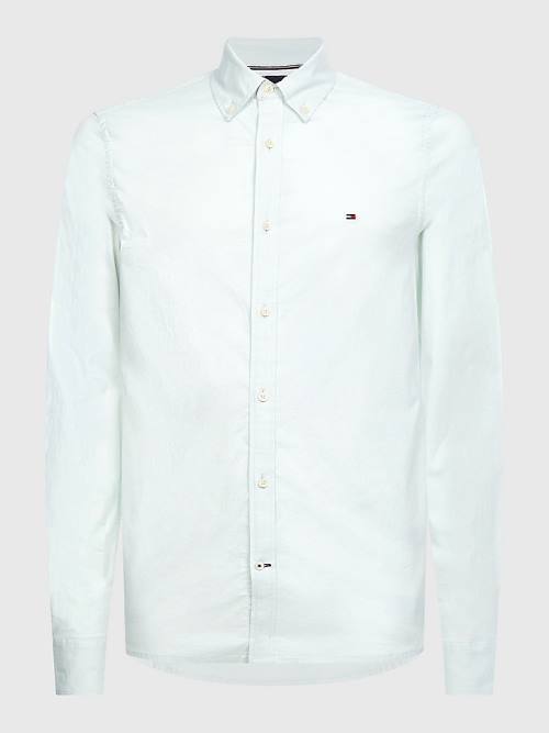 Tommy Hilfiger 1985 Essential Polygiene Slim Fit Moški Srajce Zelena | TH612NBK