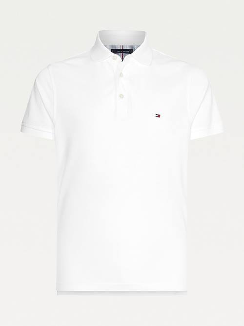 Tommy Hilfiger 1985 Essential Slim Fit Moški Polo Majica Bela | TH049ZPW