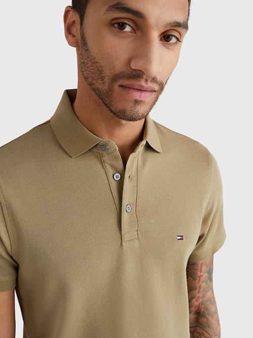 Tommy Hilfiger 1985 Essential Slim Fit Moški Polo Majica Rjav | TH092AUI