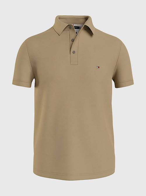 Tommy Hilfiger 1985 Essential Slim Fit Moški Polo Majica Rjav | TH092AUI