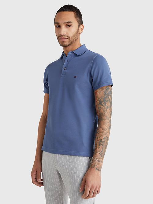 Tommy Hilfiger 1985 Essential Slim Fit Moški Polo Majica Modra | TH395KPN