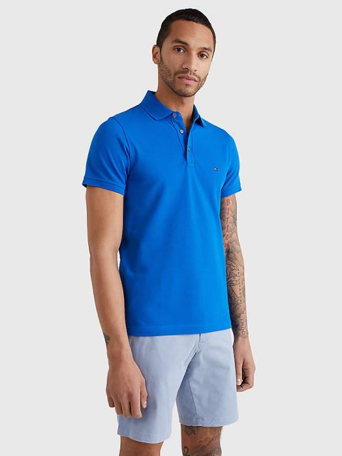 Tommy Hilfiger 1985 Essential Slim Fit Moški Polo Majica Modra | TH597NDU