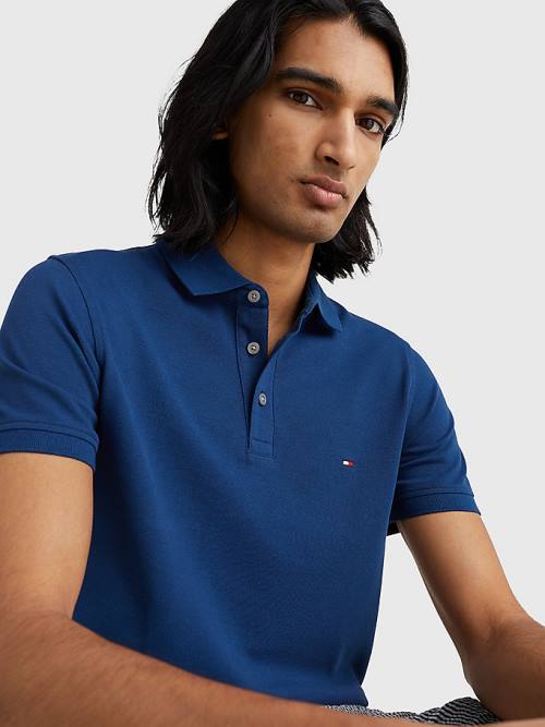 Tommy Hilfiger 1985 Essential Slim Fit Moški Polo Majica Modra | TH862IVM