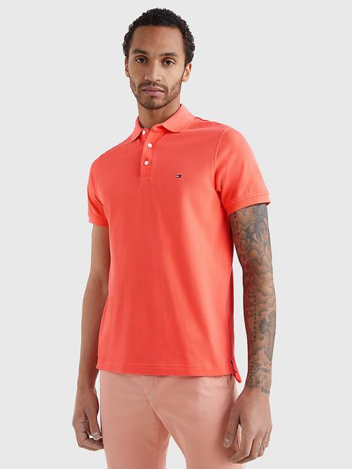 Tommy Hilfiger 1985 Essential Slim Fit Moški Polo Majica Rdeča | TH870TYU