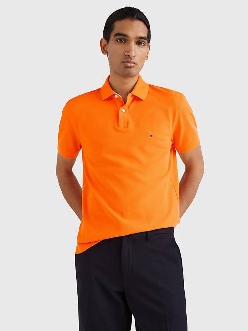 Tommy Hilfiger 1985 Essential TH Flex Moški Polo Majica Oranžna | TH812CNA