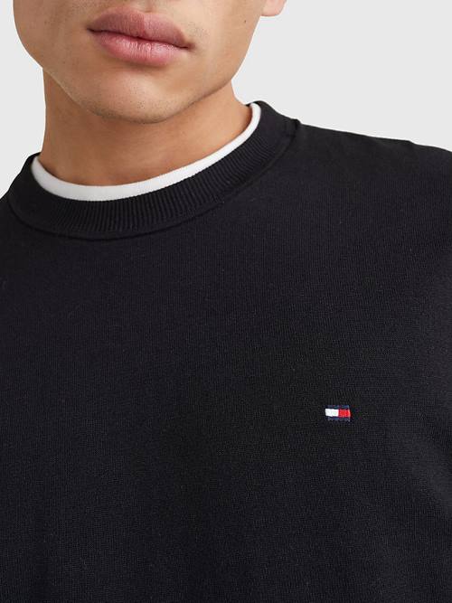 Tommy Hilfiger 1985 Essential TH Flex Sweatshirt Moški Puloverji Črna | TH193OFL