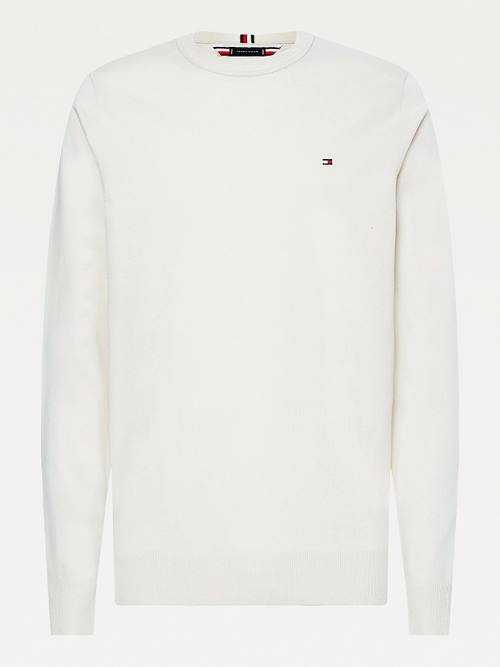 Tommy Hilfiger 1985 Essential TH Flex Sweatshirt Moški Puloverji Bež | TH385PZO