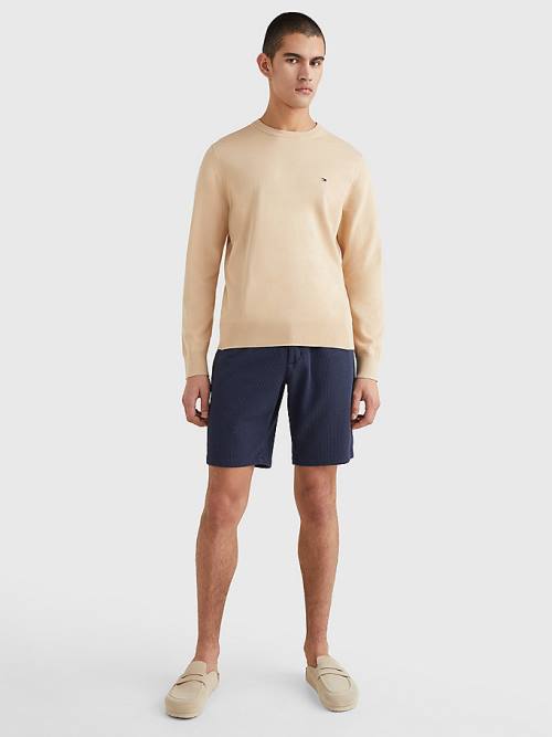 Tommy Hilfiger 1985 Essential TH Flex Sweatshirt Moški Puloverji Bež | TH387XBF