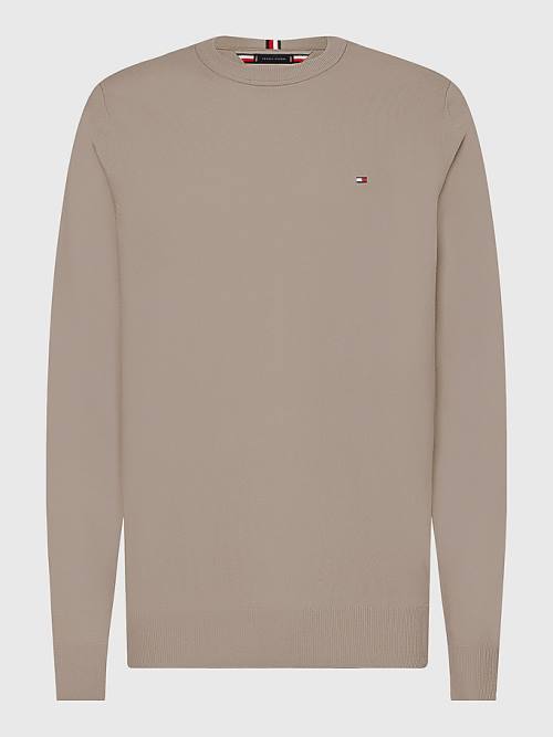 Tommy Hilfiger 1985 Essential TH Flex Sweatshirt Moški Puloverji Rjav | TH460XYT