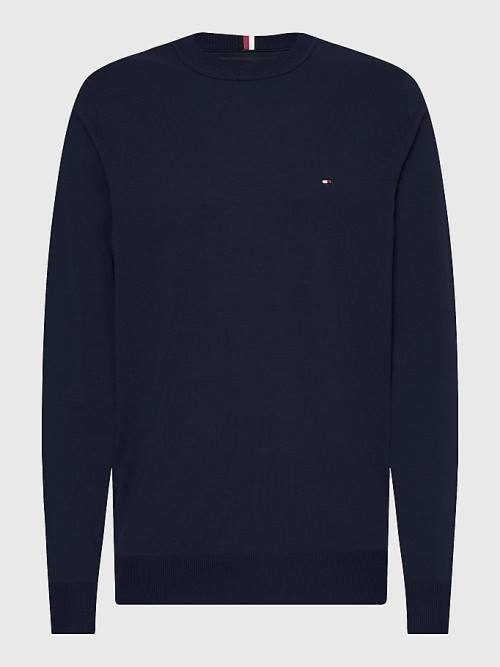 Tommy Hilfiger 1985 Essential TH Flex Sweatshirt Moški Puloverji Modra | TH804SKQ