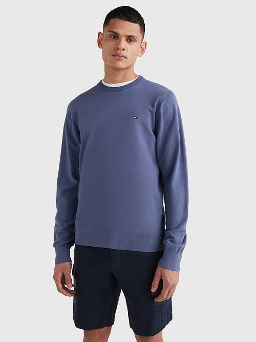 Tommy Hilfiger 1985 Essential TH Flex Sweatshirt Moški Puloverji Modra | TH869CBI