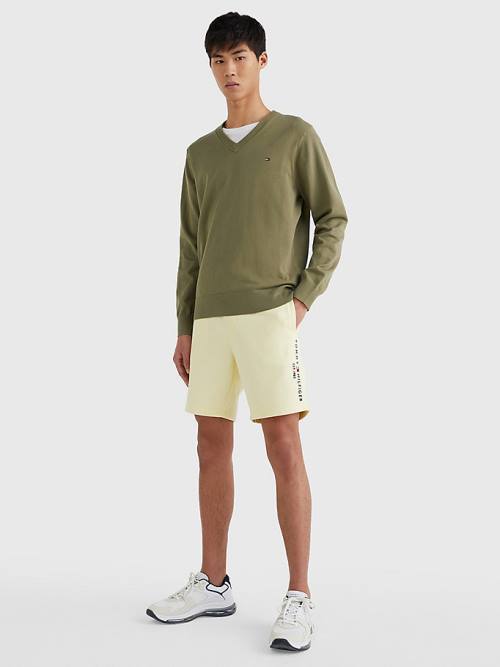 Tommy Hilfiger 1985 Essential TH Flex V-Neck Jumper Moški Puloverji Rjav | TH046KUC