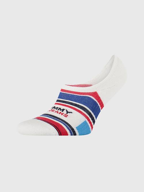 Tommy Hilfiger 1-Pack Multicolour Stripe No-Show Moški Nogavice Modra | TH864DSL