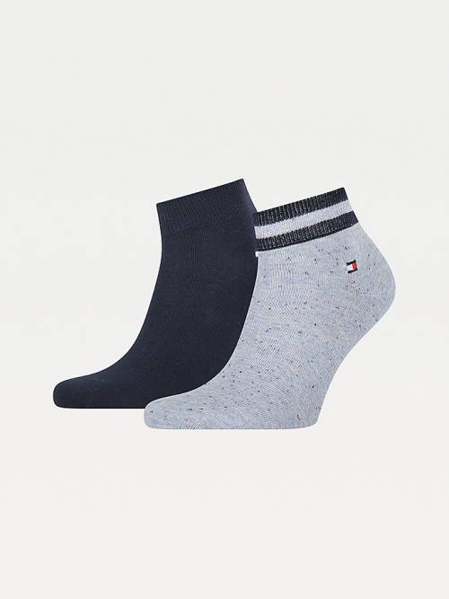 Tommy Hilfiger 2-Pack Neppy Ankle-Length Moški Nogavice Modra | TH251WPK