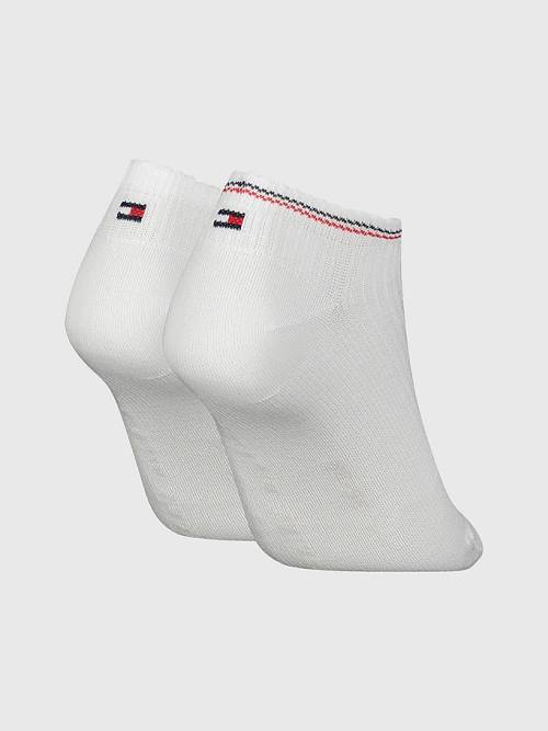 Tommy Hilfiger 2-Pack Ribbed Trainer Ženske Nogavice Bela | TH962LJX