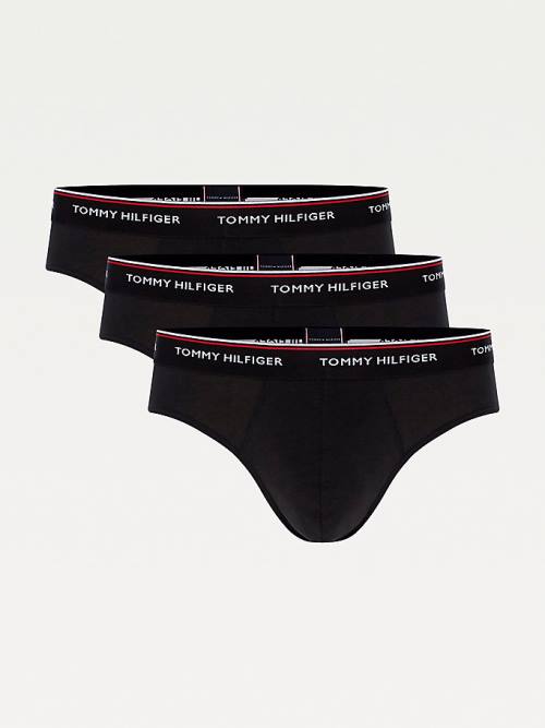 Tommy Hilfiger 3-Pack Cotton Briefs Moški Spodnje Perilo Črna | TH527VAC