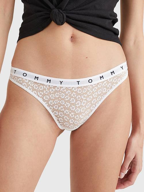 Tommy Hilfiger 3-Pack Lace Logo Waistband Thongs Ženske Spodnje Perilo Multi | TH642CHA