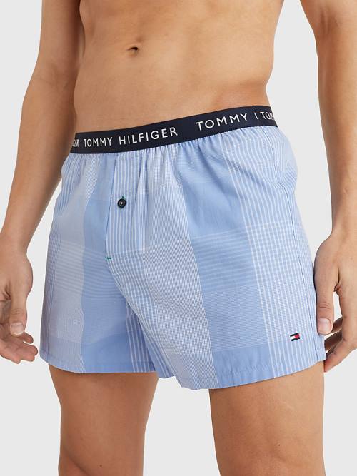 Tommy Hilfiger 3-Pack Logo Waistband Button Fly Boxers Moški Spodnje Perilo Zelena | TH350NKO