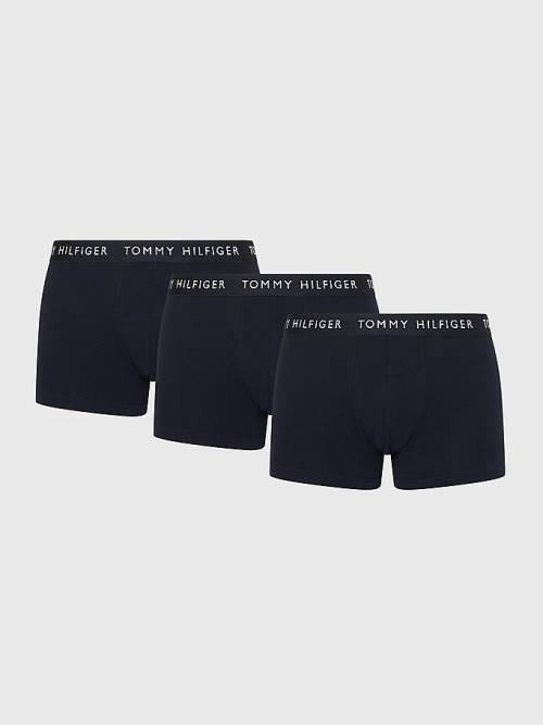 Tommy Hilfiger 3-Pack Logo Waistband Trunks Moški Spodnje Perilo Črna | TH259DMJ