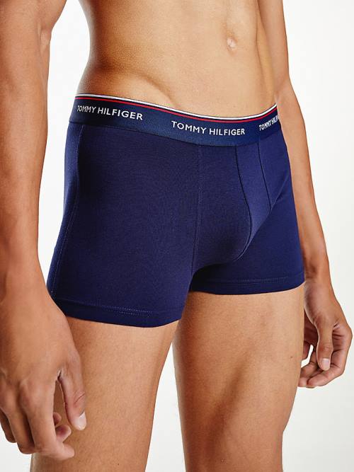 Tommy Hilfiger 3-Pack Premium Logo Waistband Trunks Moški Spodnje Perilo Modra | TH096IKO