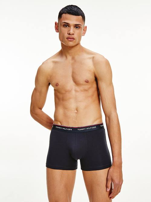 Tommy Hilfiger 3-Pack Premium Logo Waistband Trunks Moški Spodnje Perilo Črna | TH608UDL