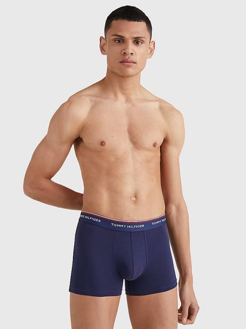 Tommy Hilfiger 3-Pack Premium Logo Waistband Trunks Moški Spodnje Perilo Modra | TH614YOJ