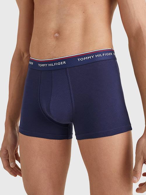 Tommy Hilfiger 3-Pack Premium Logo Waistband Trunks Moški Spodnje Perilo Modra | TH614YOJ