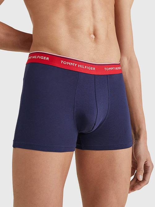 Tommy Hilfiger 3-Pack Premium Logo Waistband Trunks Moški Spodnje Perilo Modra | TH614YOJ