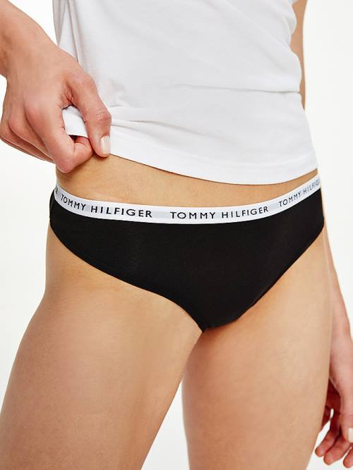 Tommy Hilfiger 3-Pack Recycled Cotton Thongs Ženske Spodnje Perilo Bela | TH129PJT