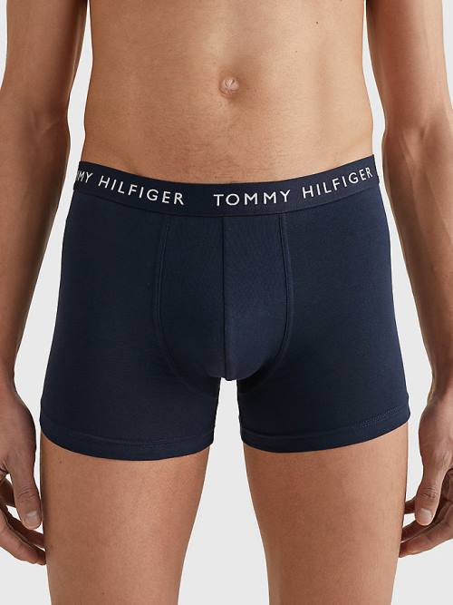 Tommy Hilfiger 3-Pack Repeat Logo Trunks Moški Spodnje Perilo Črna | TH513KPD