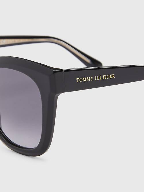 Tommy Hilfiger Acetate Cat-Eye Ženske Sončna Očala Črna | TH541MTQ