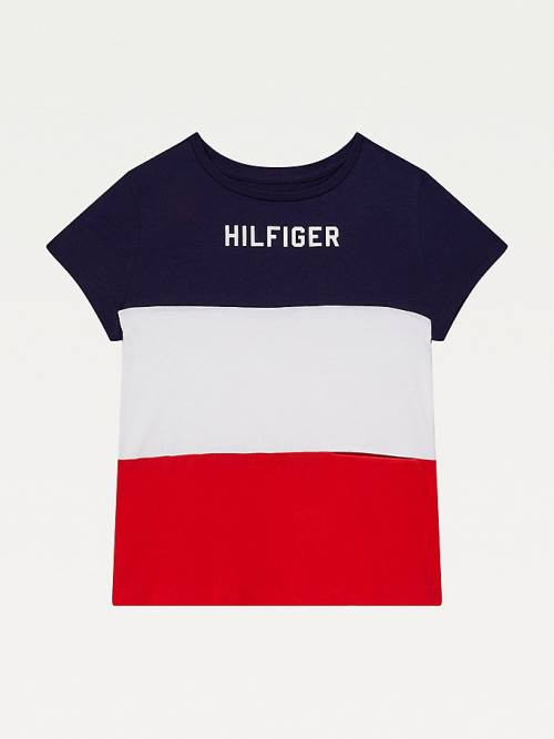 Tommy Hilfiger Adaptive Colour-Blocked Dekleta Majice Multi | TH752LDM