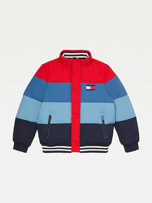 Tommy Hilfiger Adaptive Colour-Blocked Quilted Regatta Fantje Jakne Modra | TH453MIK