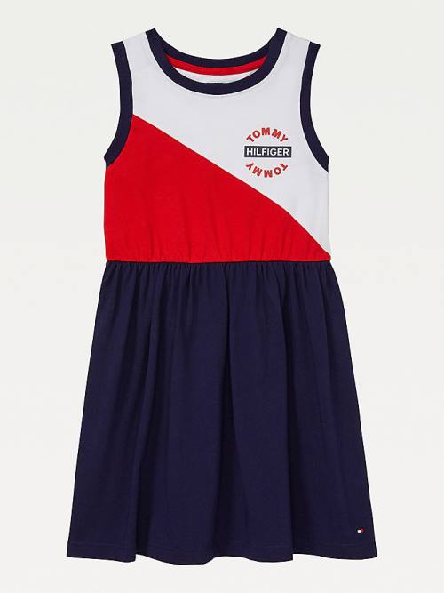 Tommy Hilfiger Adaptive Colour-Blocked Sleeveless Dekleta Obleke Multi | TH072SCI