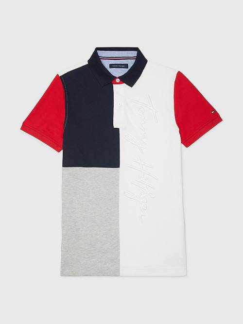 Tommy Hilfiger Adaptive Colour-Blocked Slim Fit Moški Polo Majica Multi | TH978CFJ