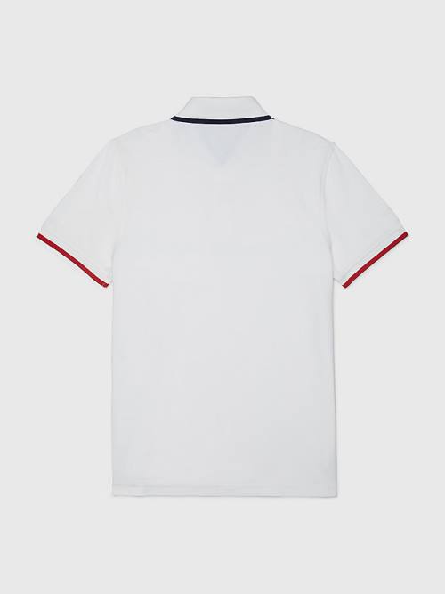 Tommy Hilfiger Adaptive Contrast Moški Polo Majica Bela | TH329PVL