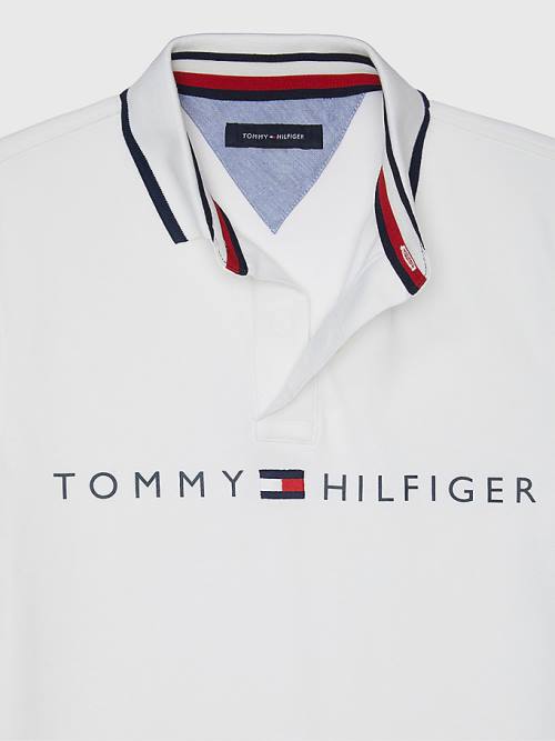 Tommy Hilfiger Adaptive Contrast Moški Polo Majica Bela | TH329PVL