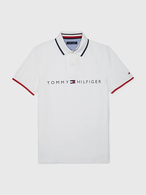 Tommy Hilfiger Adaptive Contrast Moški Polo Majica Bela | TH329PVL