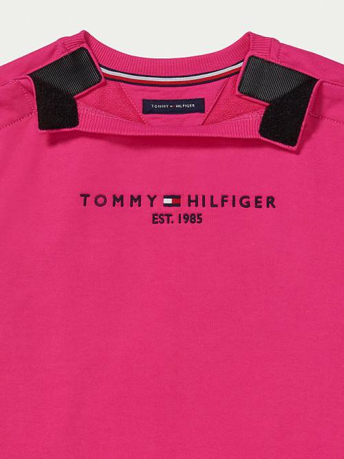 Tommy Hilfiger Adaptive Crew Neck Dekleta Pulover Roza | TH547FIL