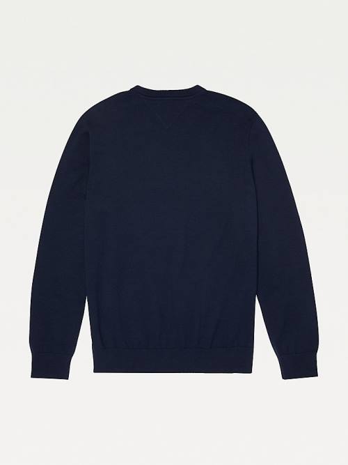 Tommy Hilfiger Adaptive Crew Neck Sweatshirt Moški Puloverji Modra | TH271NDL