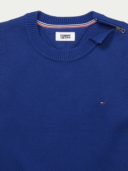 Tommy Hilfiger Adaptive Crop Mock Turtleneck Jumper Ženske Puloverji Modra | TH580UXS