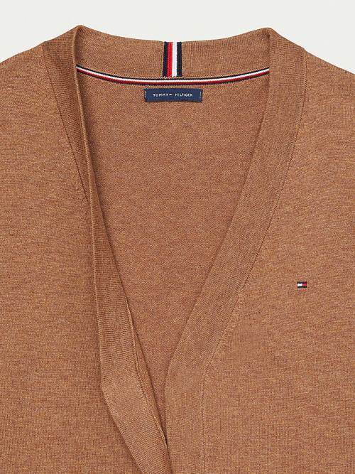 Tommy Hilfiger Adaptive Essential Cotton Cardigan Ženske Puloverji Rjav | TH024MKQ