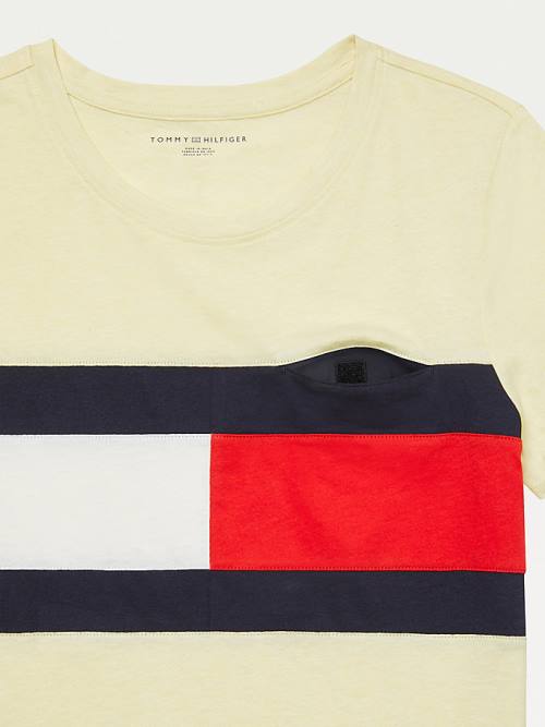 Tommy Hilfiger Adaptive Flag Print Cotton Ženske Majice Rumena | TH609HRJ