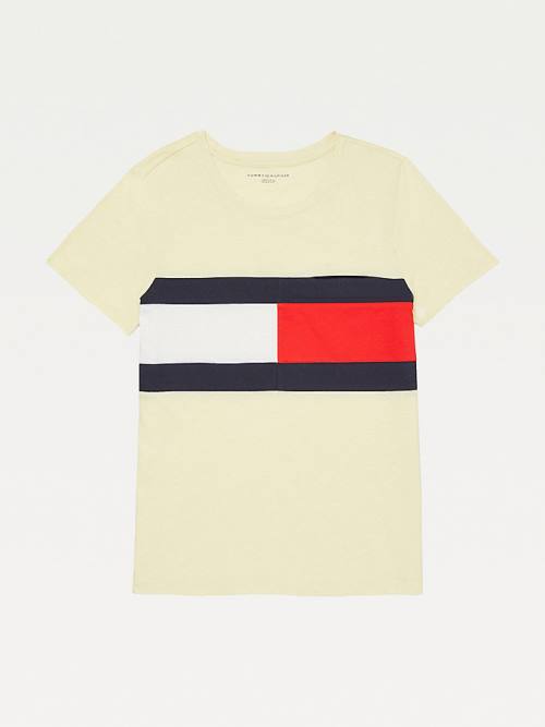 Tommy Hilfiger Adaptive Flag Print Cotton Ženske Majice Rumena | TH609HRJ