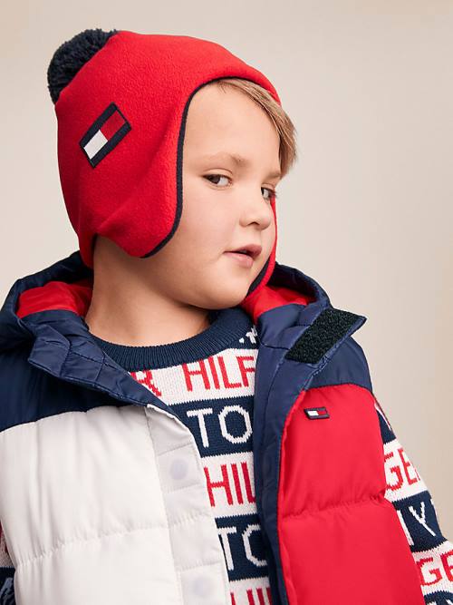 Tommy Hilfiger Adaptive Hooded Flag Vest Fantje Jakne Modra | TH765NRP