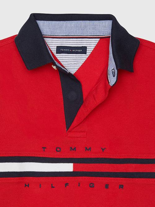 Tommy Hilfiger Adaptive Icons Stripe Polo Fantje Majice Rdeča | TH291TER