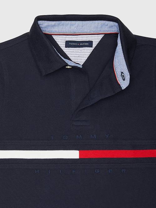 Tommy Hilfiger Adaptive Icons Stripe Polo Fantje Majice Modra | TH429RDM