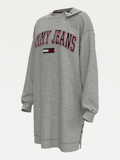 Tommy Hilfiger Adaptive Logo Sweatshirt Ženske Obleke Siva | TH983PNG